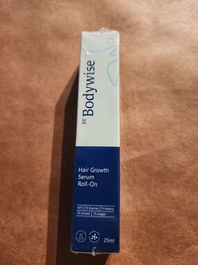 BE Bodywise Hair Growth Serum Roll-On - White & Navy